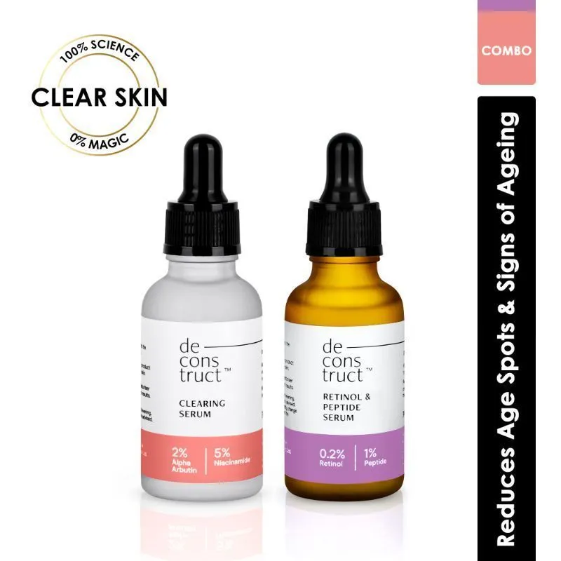 Deconstruct Am Pm Young & Clear Skin Duo - Clearing Serum + Retinol & Peptide Serum