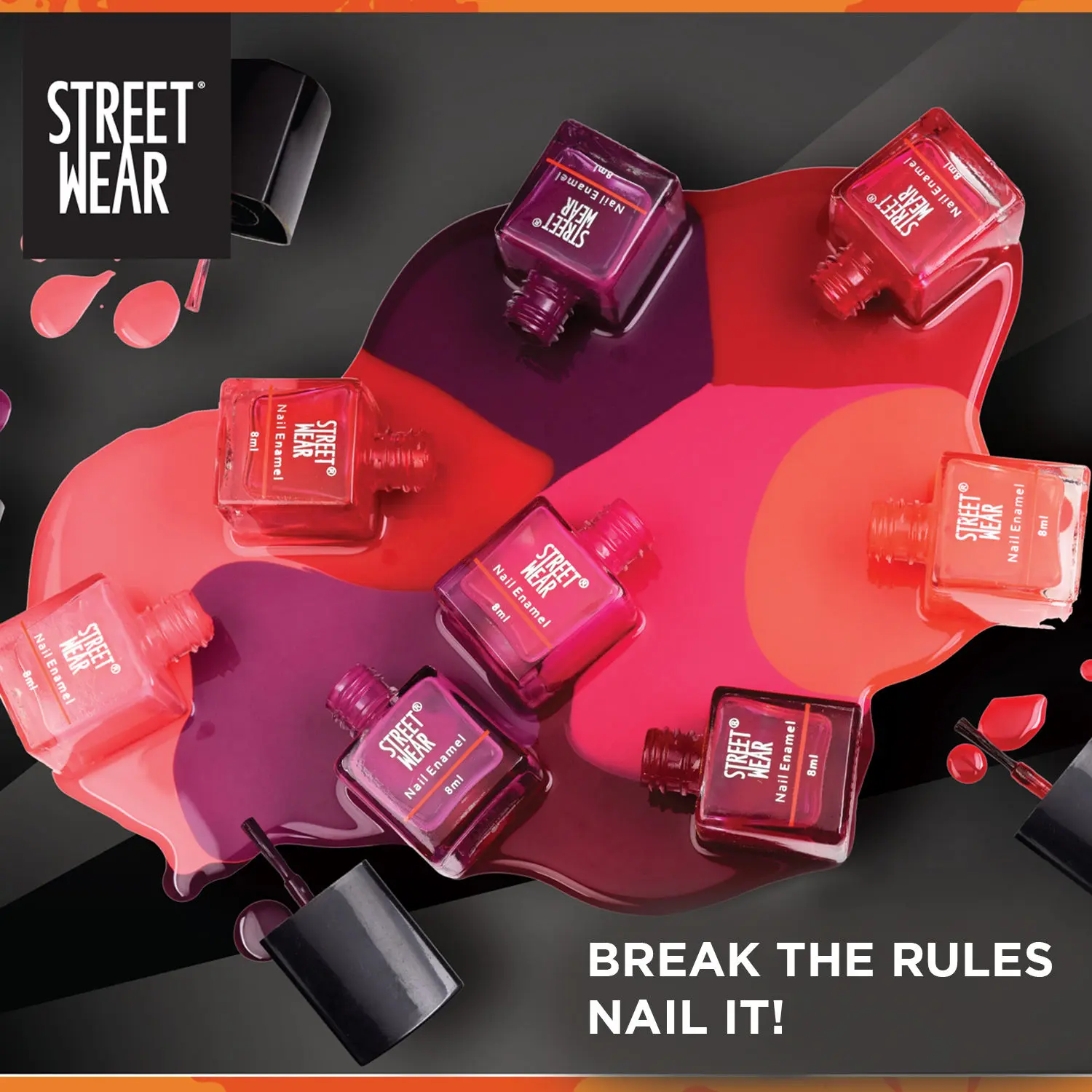 Street Wear Matte Nail Enamel Just Red (8 ml)