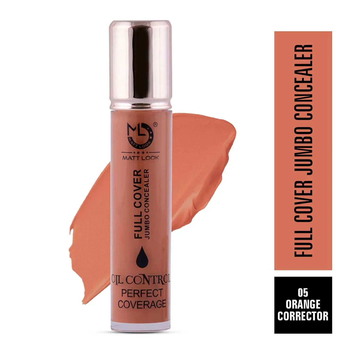 Matt look Full Cover Jumbo Concealer Oil Control Perfect Coverage, Face Makeup, Orange Corrector (11ml)