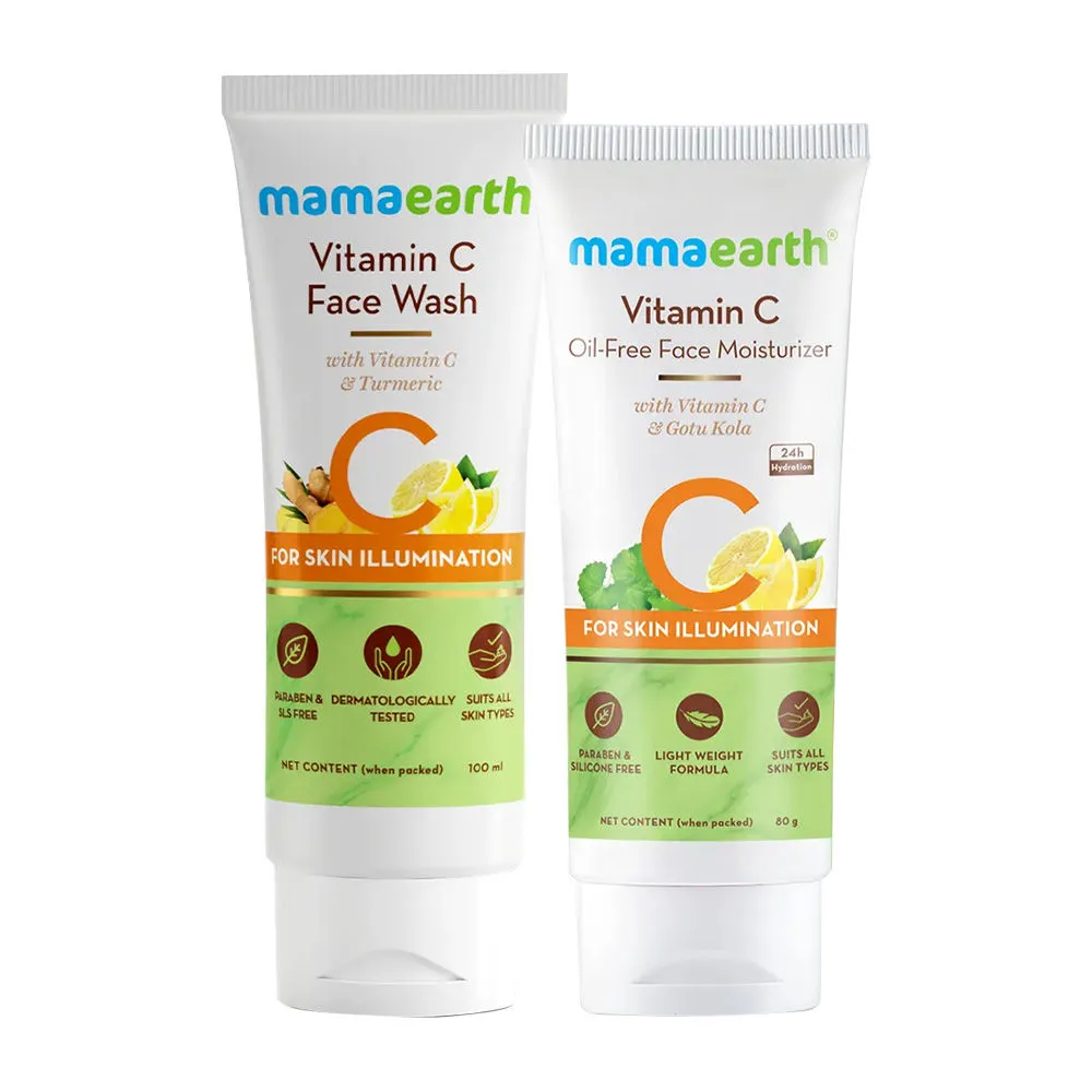 Mamaearth Vitamin C Face Wash + Face Moisturizer