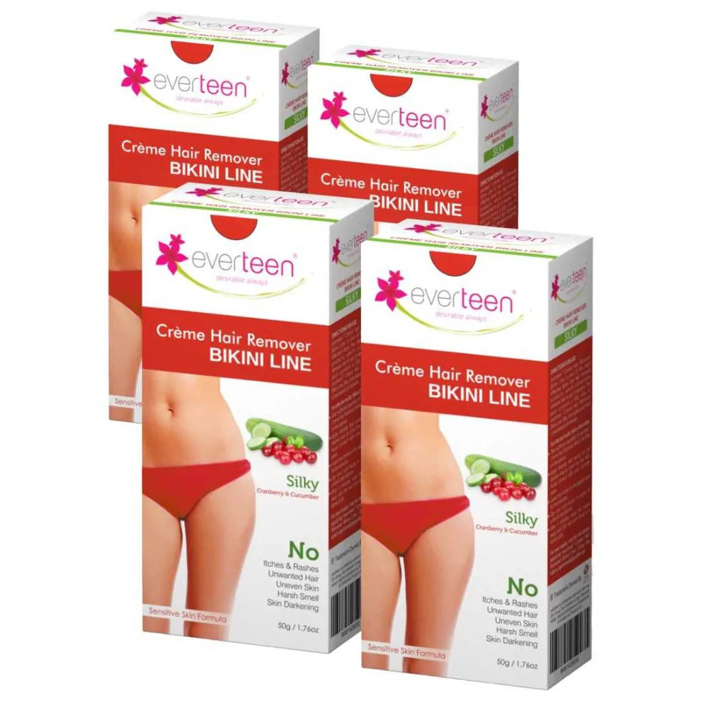 Everteen Cranberry & Cucumber Bikini Line Hair Remover Creme-Pack of 4