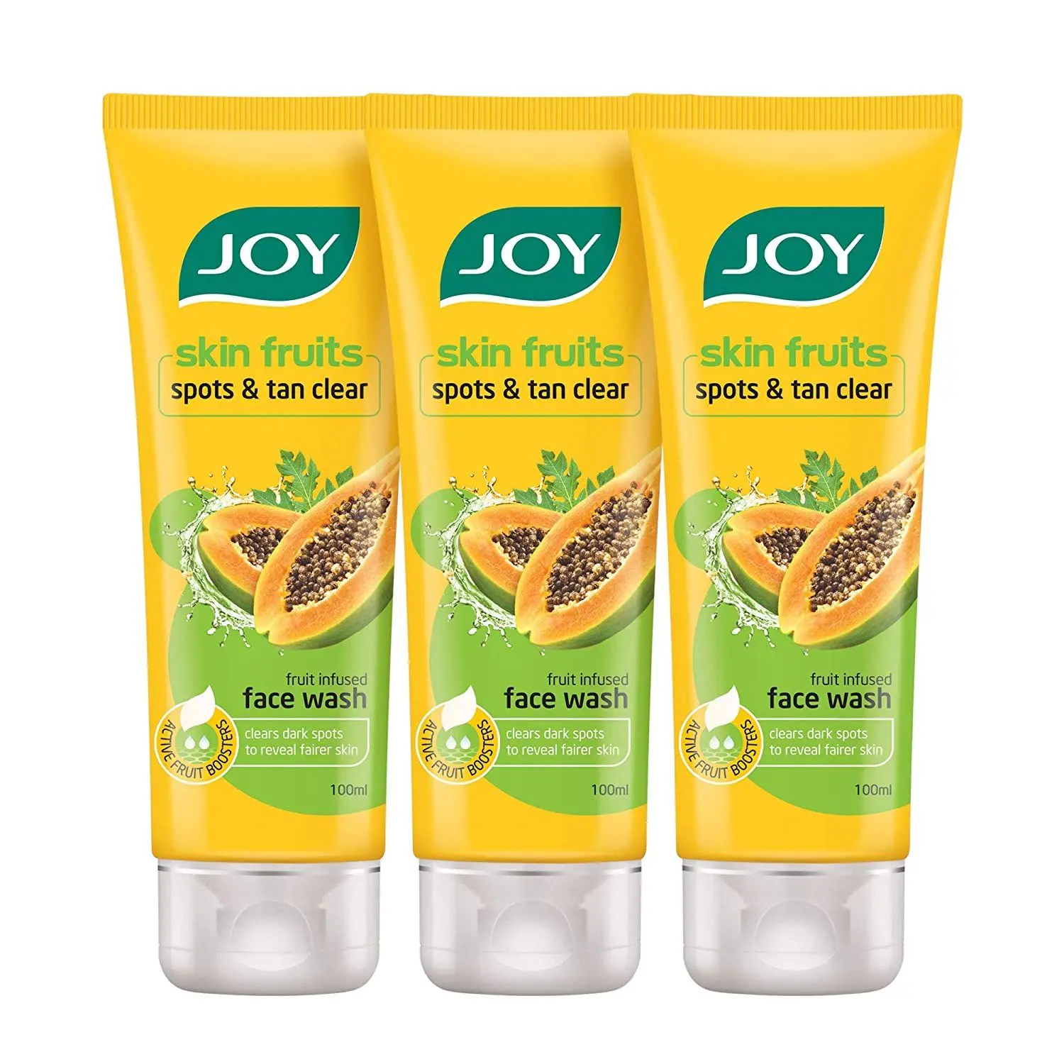 Joy Skin Fruits Spots & Tan Clear Papaya Face Wash ( Pack of 3X100 ml )