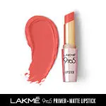 Lakme 9TO5 Primer + Matte Lip Color MR6 Coral Date (3.6 g)