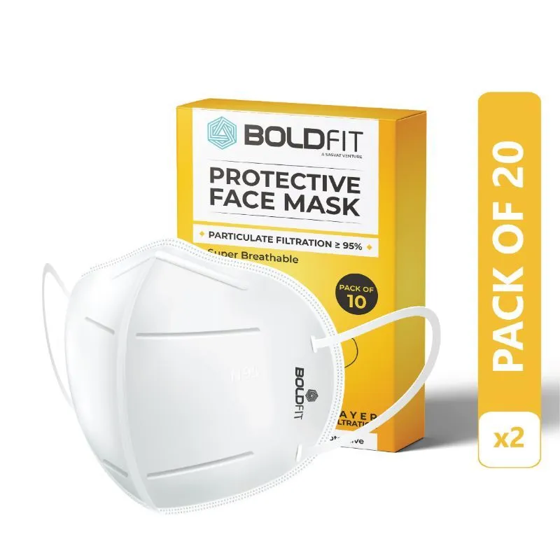 Boldfit N95 Mask For Men & Women - 5 Layer - Pack Of 20