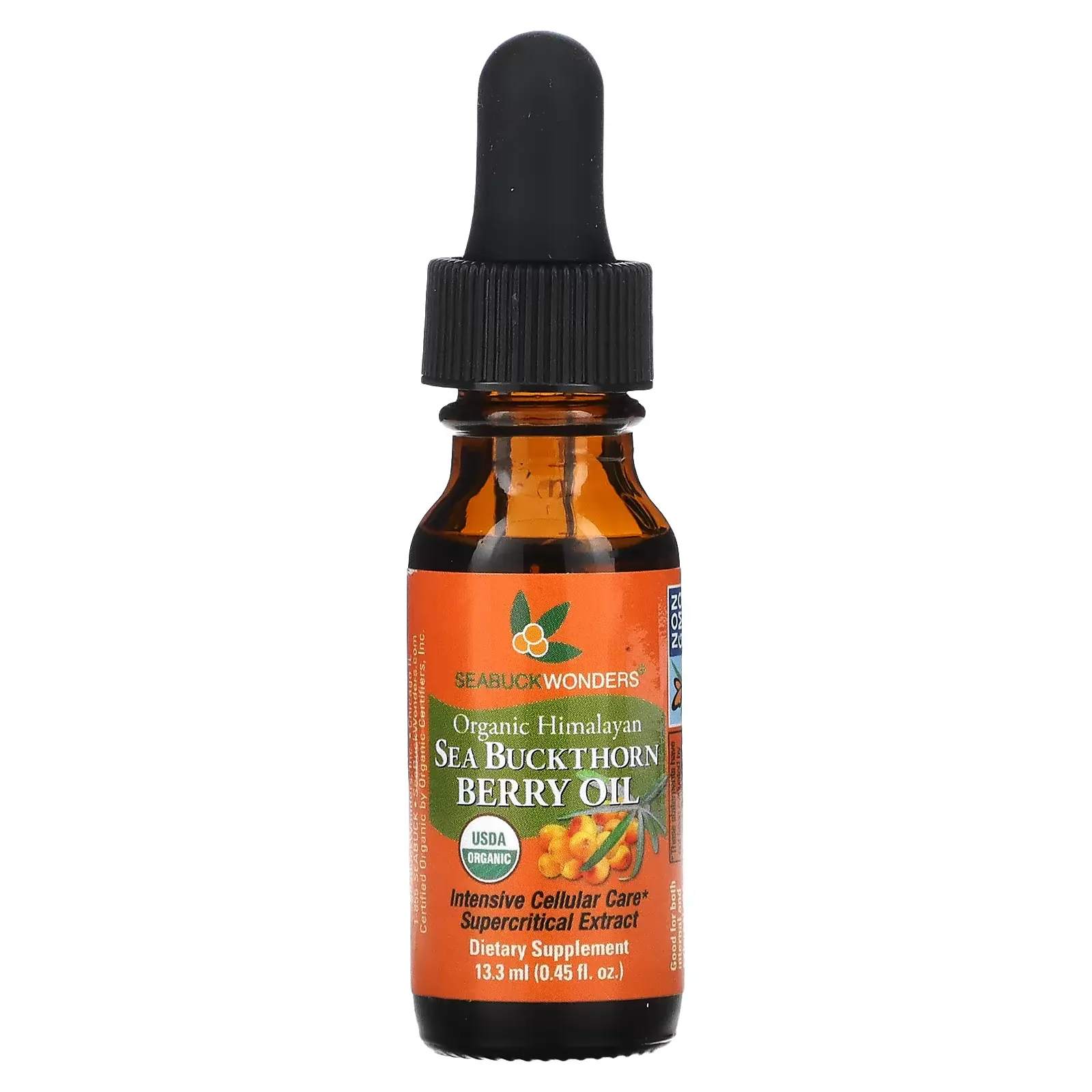 Organic Himalayan Sea Buckthorn Berry Oil, 0.45 fl oz (13.3 ml)