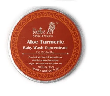 Rustic Art Organic Aloe Turmeric Baby Wash Concentrate