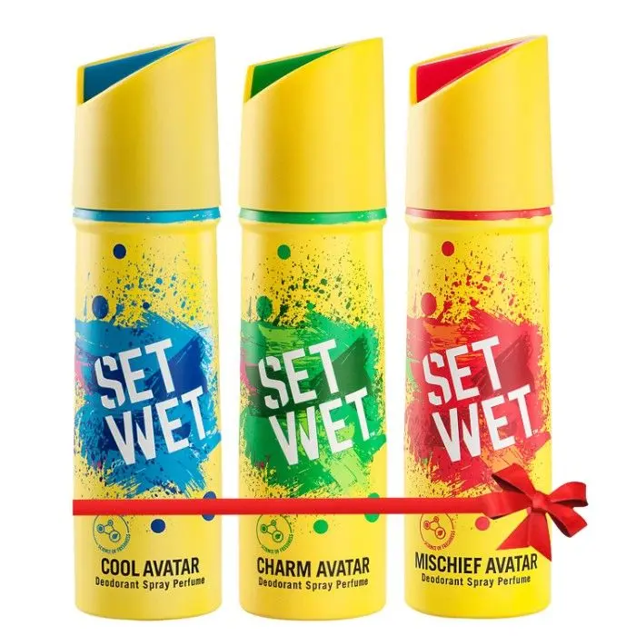 Set Wet Cool, Charm and Mischief Avatar Deodorant Spray Perfume, 150 ml Each (Pack of 3)