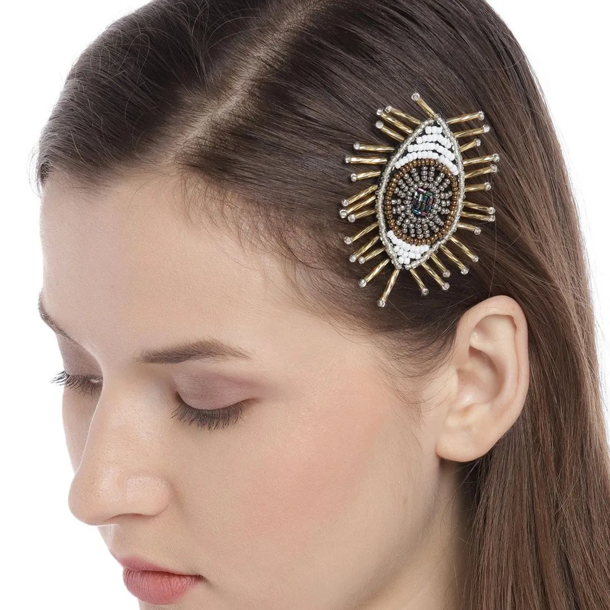 Blueberry Embellished Eye Hair Clip