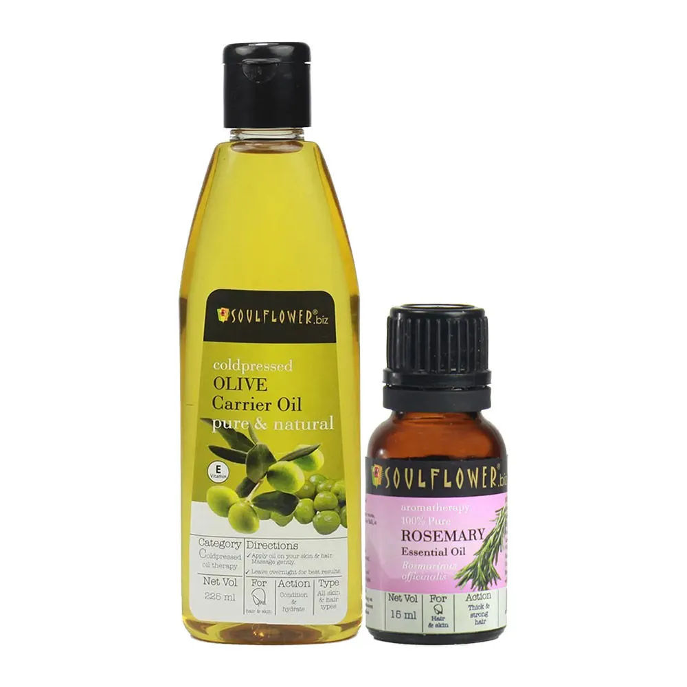 Soulflower Rosemary Essential Oil & Coldpresssed Oilve Carrier Oil