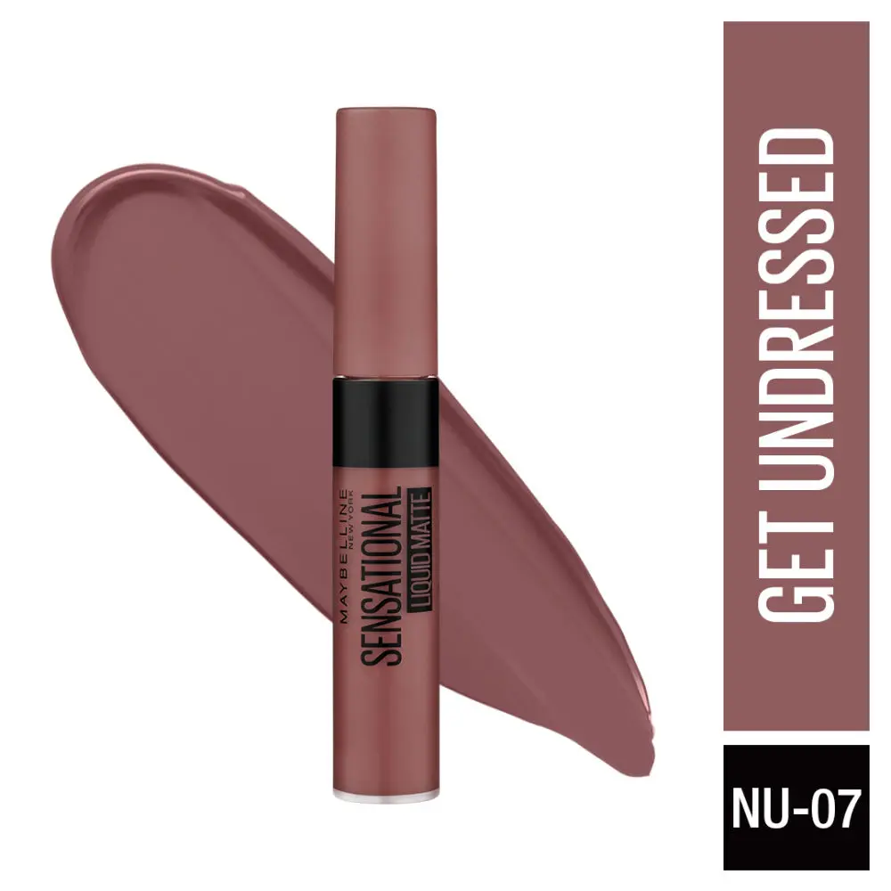 Maybelline New York Sensational Liquid Matte Lipstick NU07 Get Undressed (7 ml)