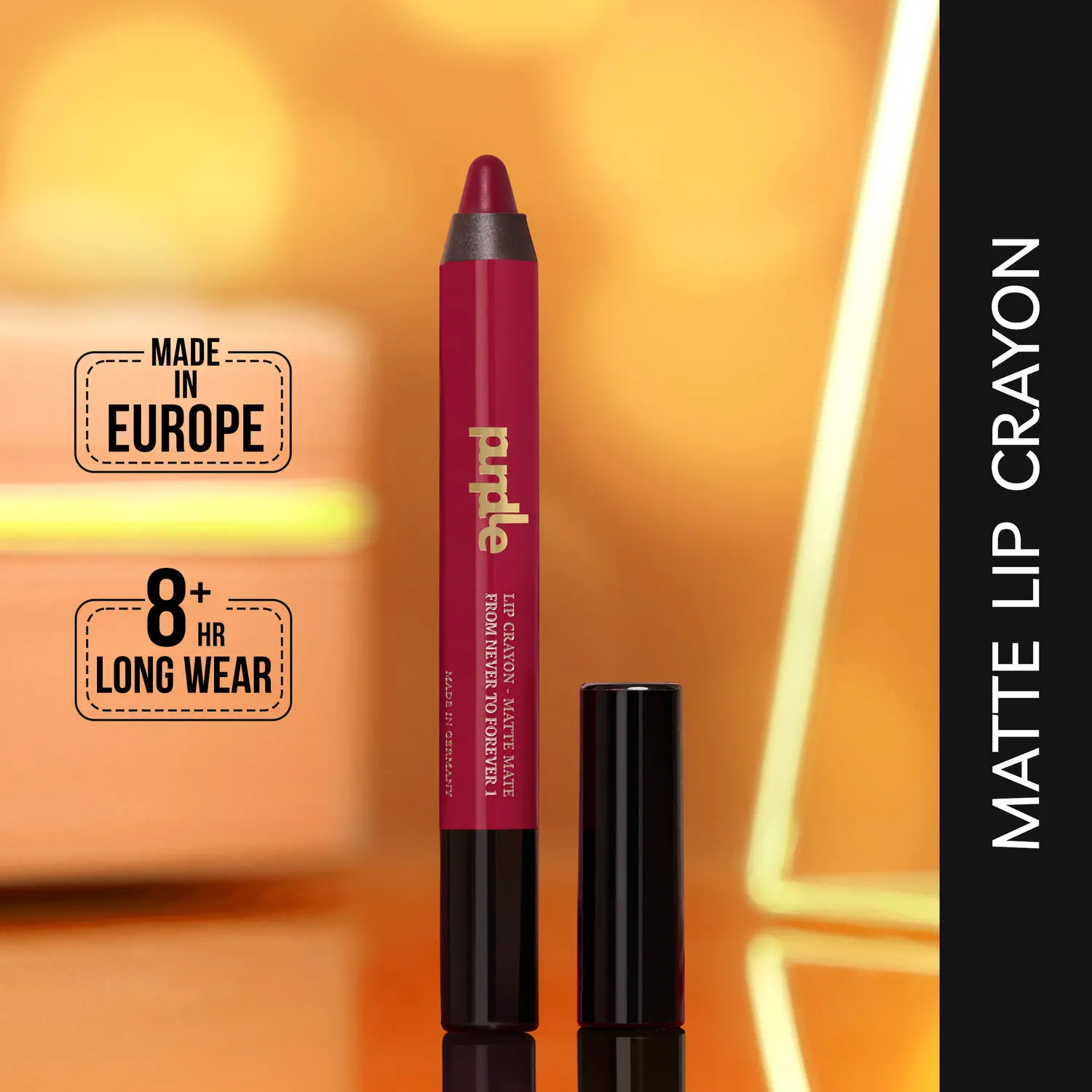 Purplle Lip Crayon, Red, Matte Mate - From Never To Forever 1 (2.8 g)
