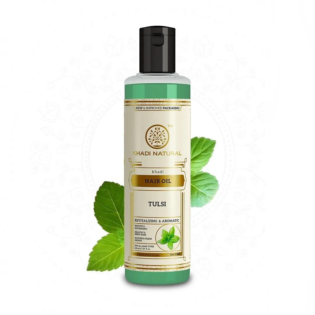 Khadi Natural Tulsi Hair Oil| Reduce Hair Fall - (210 ml)