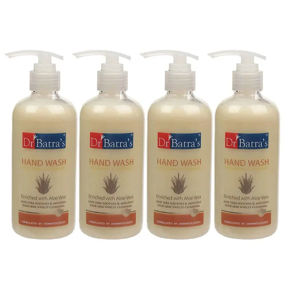 Dr Batra's Hand Wash,  Enriched with Aloe Vera  300 ml  Kills 99.99% of Germs (Pack of 4)