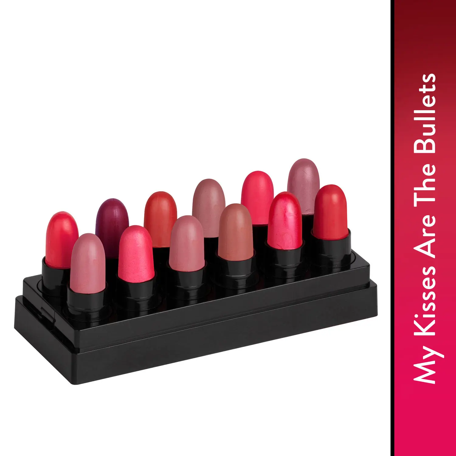 Stay Quirky Lipstick Soft Matte Minis|12 in 1|Long lasting|Smudgeproof|Multicolored|- My Kisses Are The Bullets Set of 12 Mini Lipsticks Kit 3 (14.4 g)