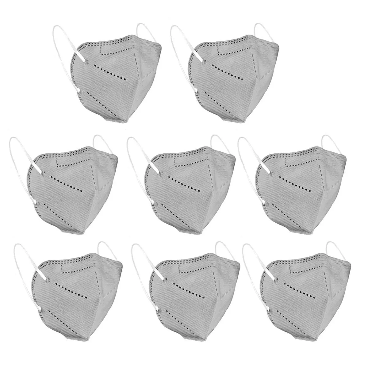 Fabula Pack Of 8 Anti-pollution Reusable 5-layer Mask Color: Grey