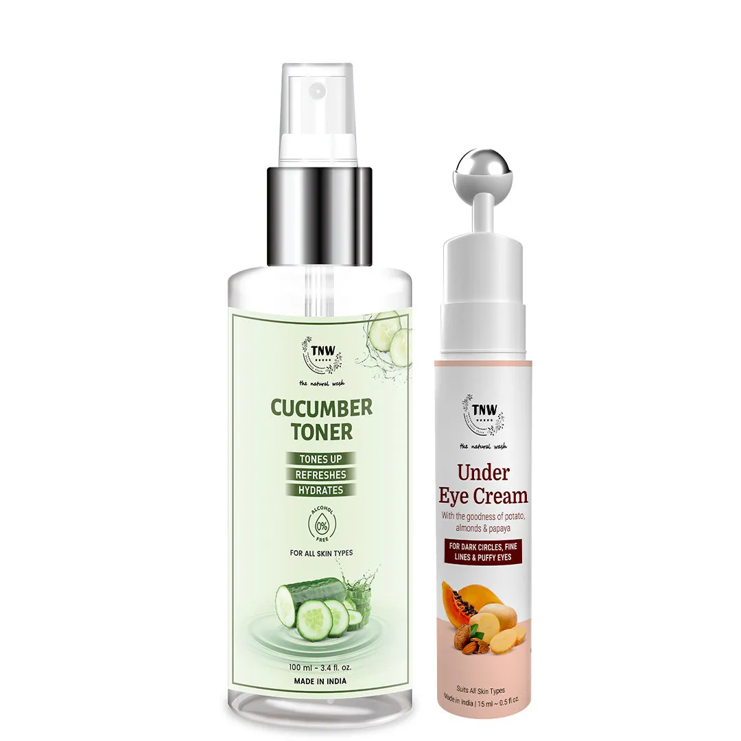 TNW The Natural Wash Face & Eye Care Combo With Under Eye Cream & Cucumber Toner