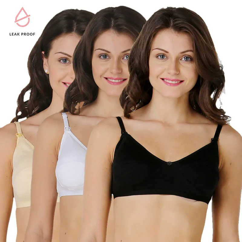 Morph Maternity Women's Leakproof Nursing Bra - Pack of 3 - Multi-Color