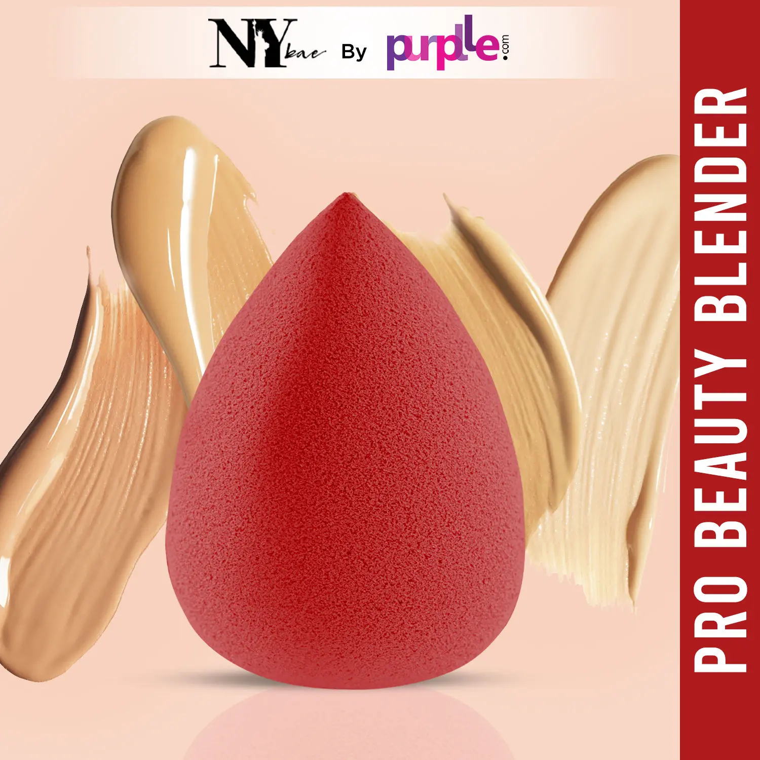 NY Bae Pro Beauty Blender | Makeup Sponge | Flawless Finish | Maximum Coverage - Red