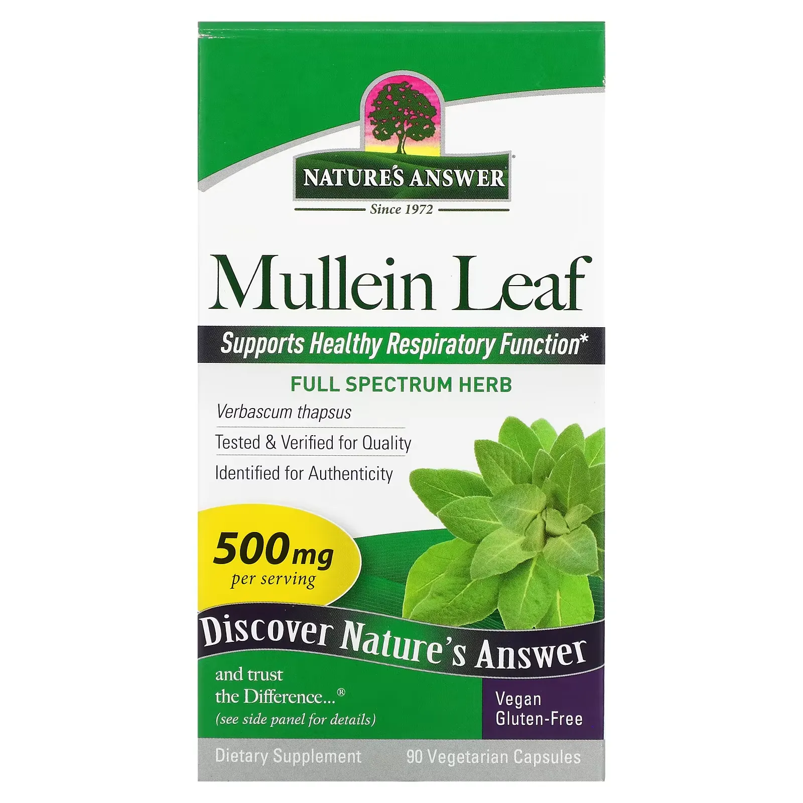 Mullein Leaf, 500 mg, 90 Vegetarian Capsules