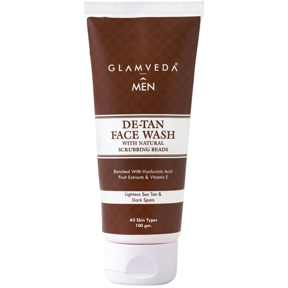 Glamveda Men De Tan Face Wash With Natural Scrubbing Beads