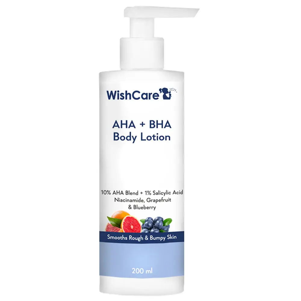 WishCare AHA + BHA Body Lotion -10% AHA + 1% Salicylic Acid- Niacinamide, Grapefruit & Blueberry