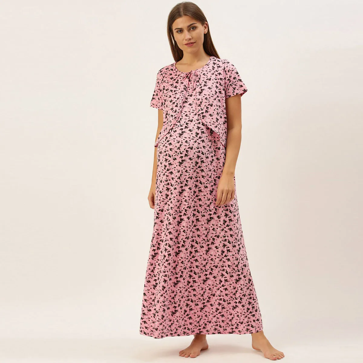 Nejo Feeding/Nursing Maternity Night Dress - Pink (M)