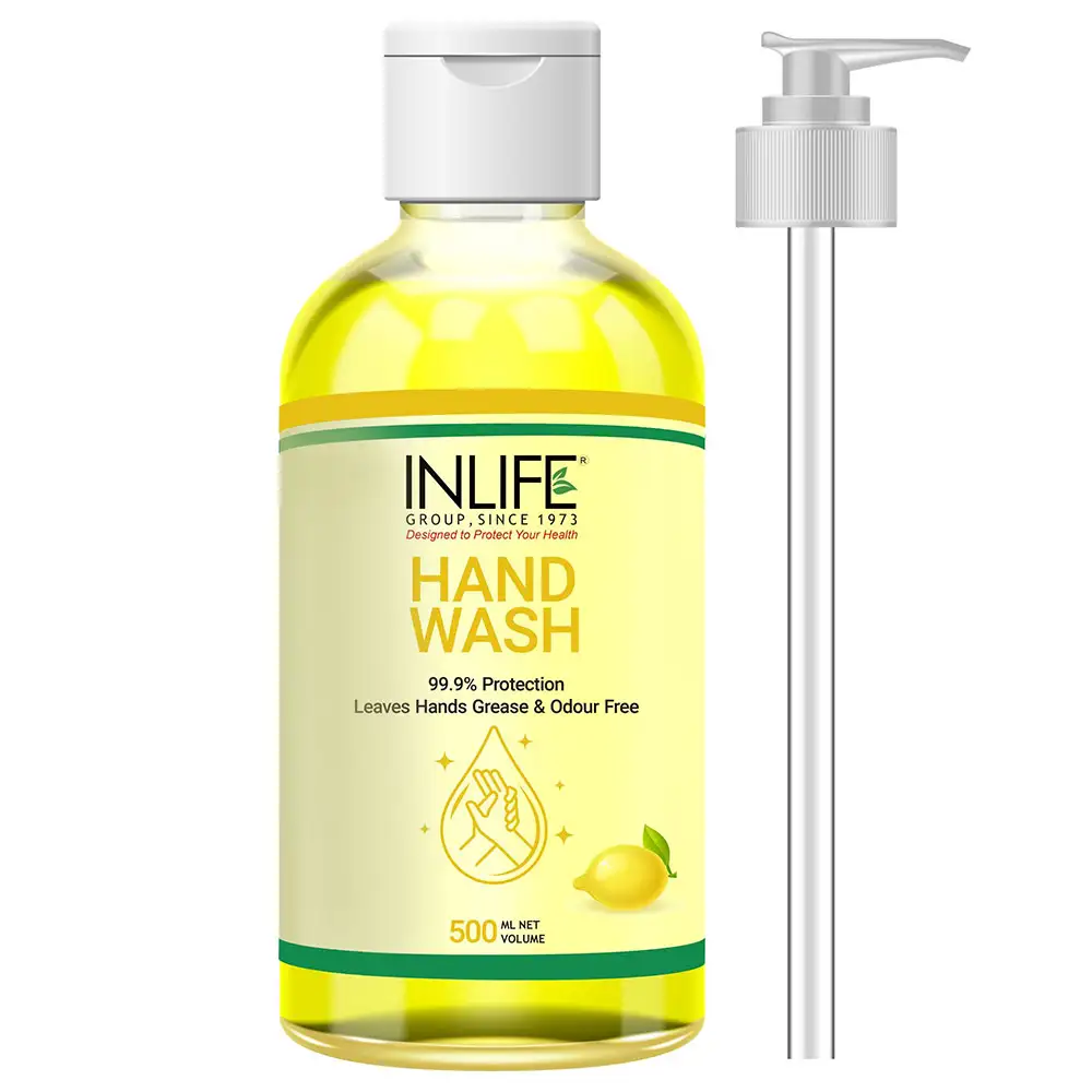 INLIFE Hand Wash,  Lemon  500 ml  99.9% Germs Protection with Pump