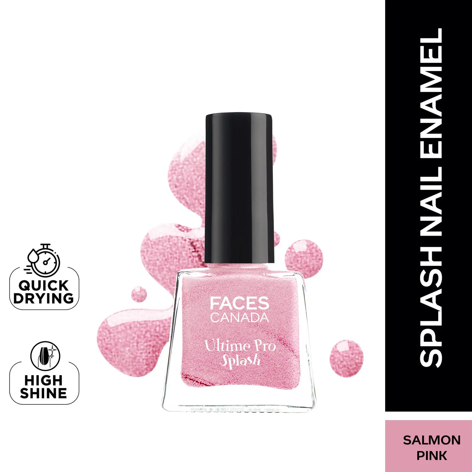 Faces canada Ultime Pro Splash Nail Enamel I Quick-drying I Longlasting I Chip-defiant I Smooth application I Salmon Pink126 5ml