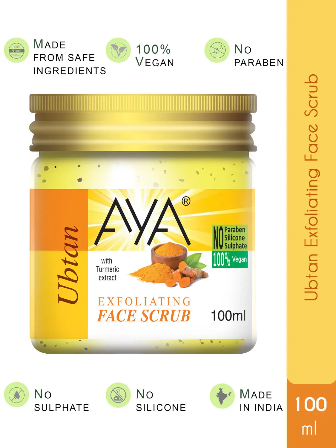 AYA Ubtan Exfoliating Face Scrub, 100 ml | No Paraben, No Silicone, No Sulphate |