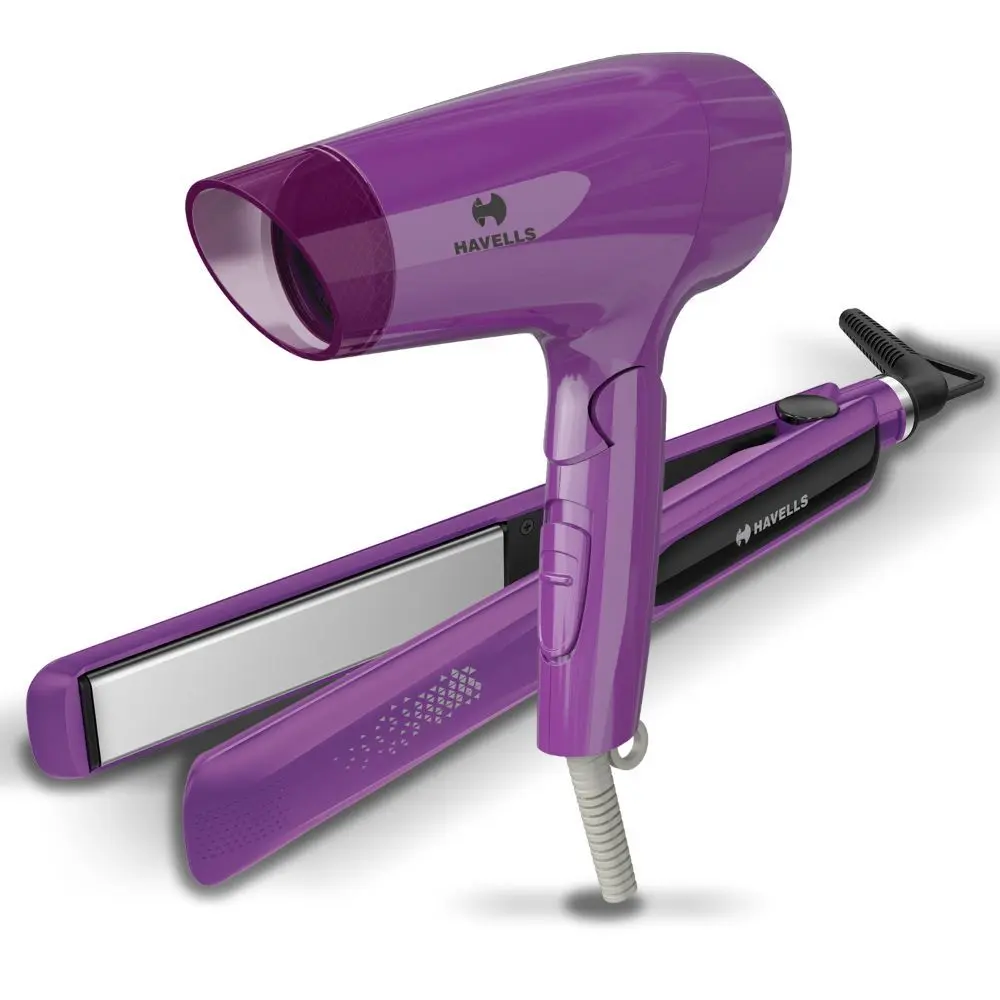 Havells HC4025 Limited Edition Styling Pack Combo (Dryer + Straightener) (Purple)