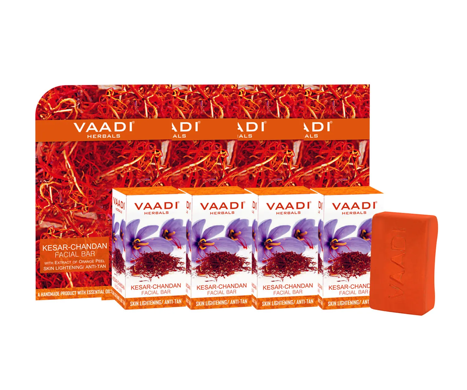 Vaadi Herbals Value Pack Of 4 Kesar Chandan Facial Bars