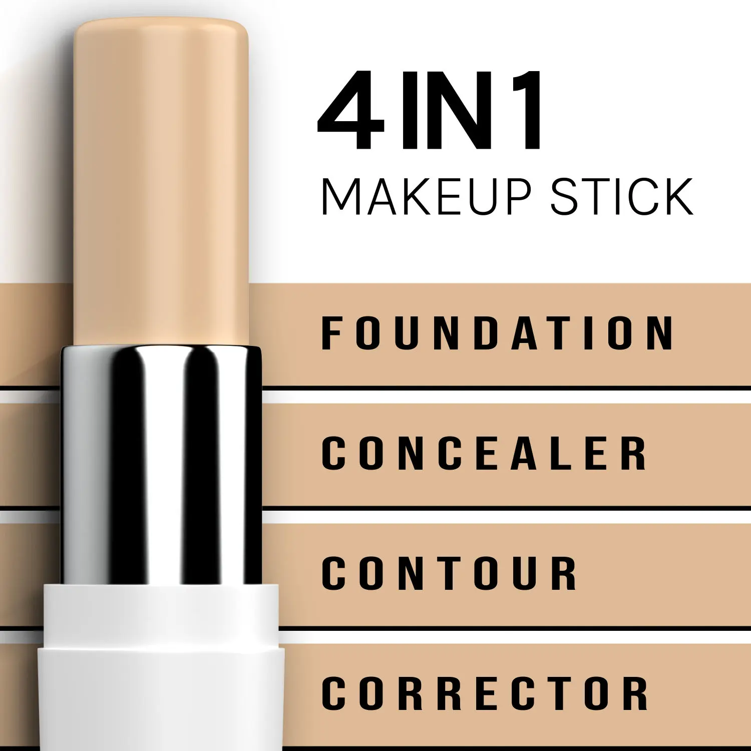 Bella Voste 4-in-1 MAKEUP STICK, SUNLIGHT (09) (5.5 g)