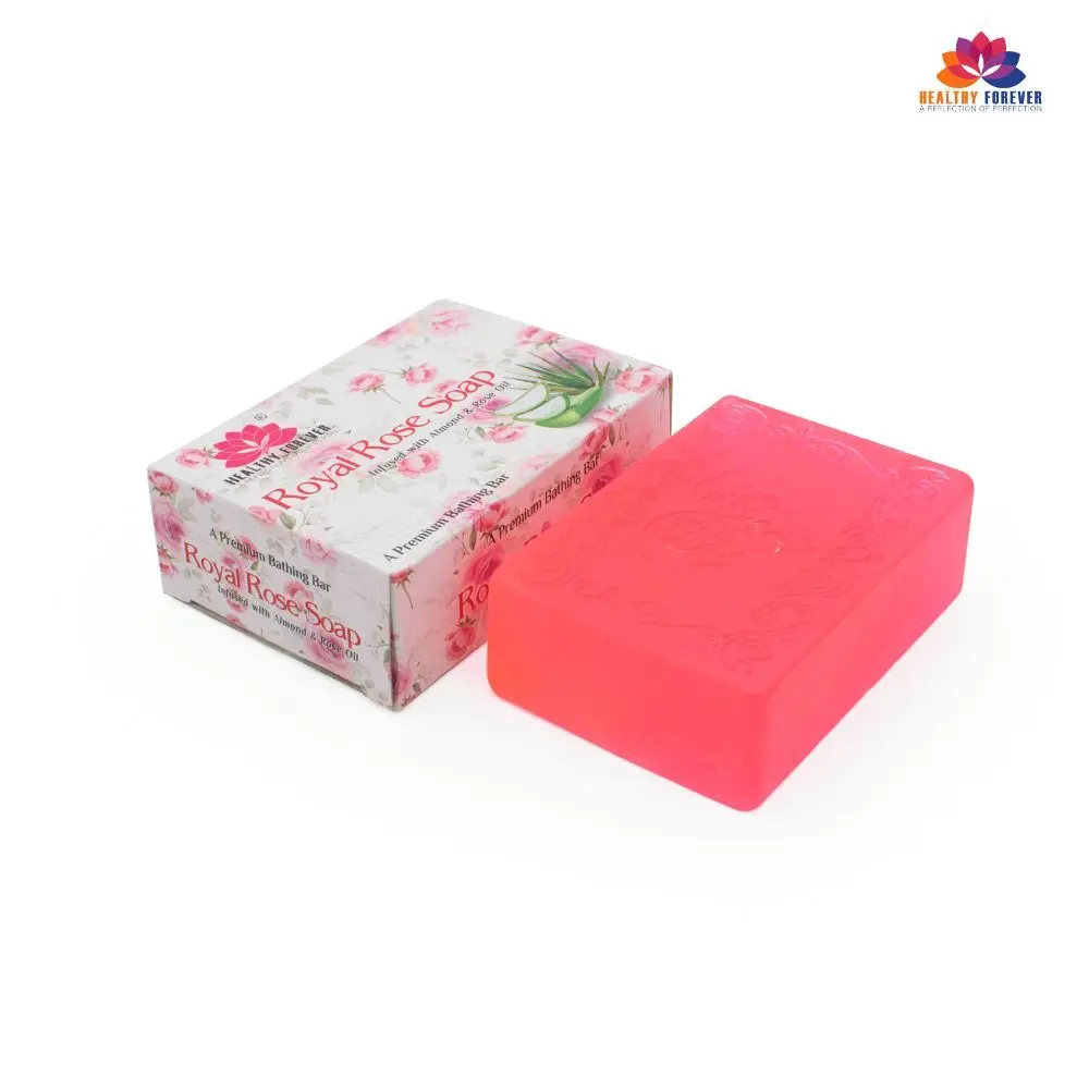 Healthy Forever Sulphate Parabens free Royal Rose Soap Infused With Almond & Rose Oil for Acne 120 g