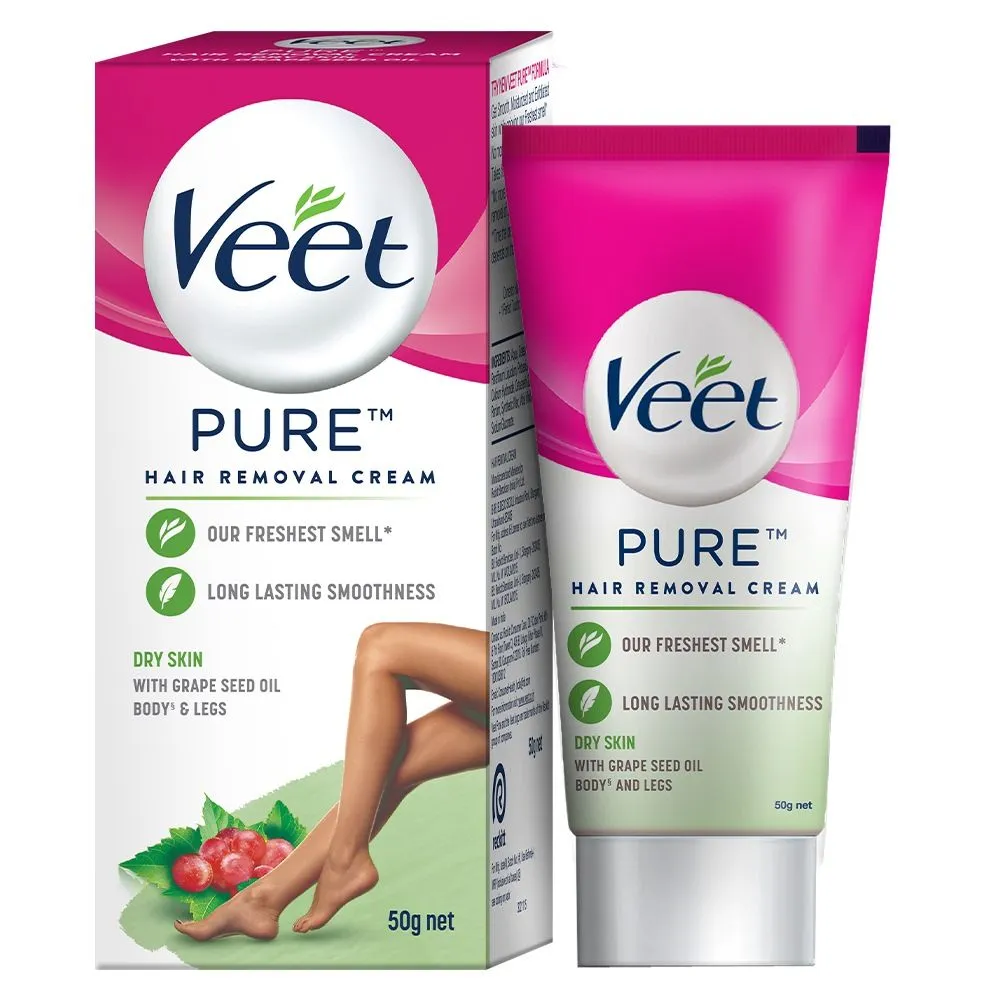 Veet Pure Hair Removal Cream for Women With No Ammonia Smell, Dry Skin