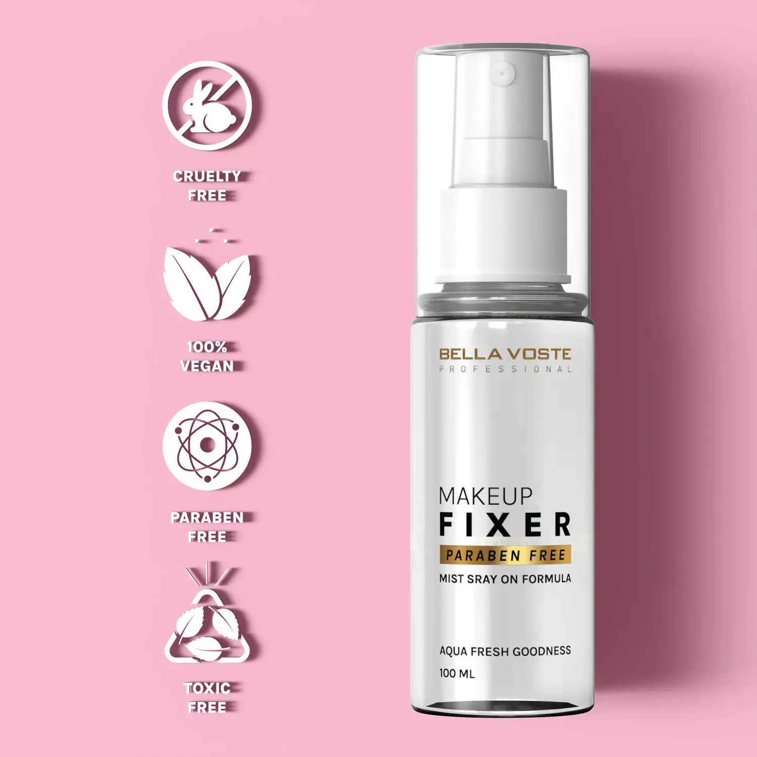 Bella Voste MAKEUP FIXER , Mist SPRAY ON Formula | Paraben Free