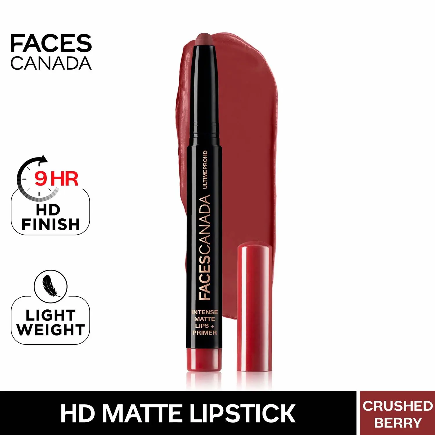 Faces Canada HD Intense Matte Lipstick |Made in Germany | Crushed Berry  04 1.4g