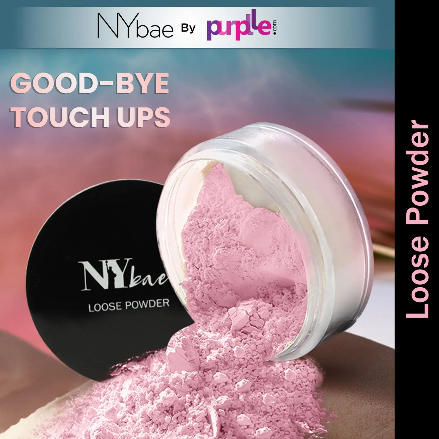 NY Bae Rose Loose Powder (5.8 g) | Pink | Glowy Finish | Rose Oil | Makeup Setting Powder | Long Lasting