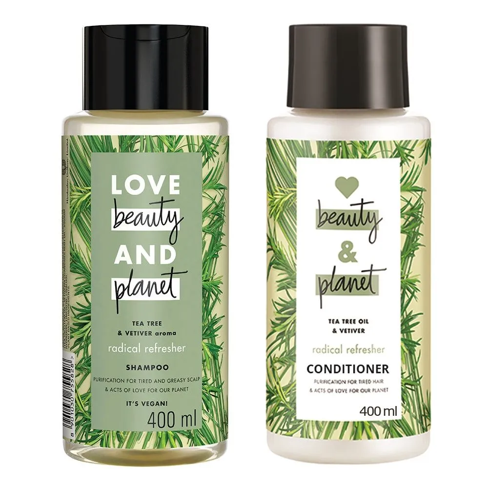 Love Beauty & Planet Tea Tree And Vetiver Aroma Radical Refresher Shampoo +conditioner