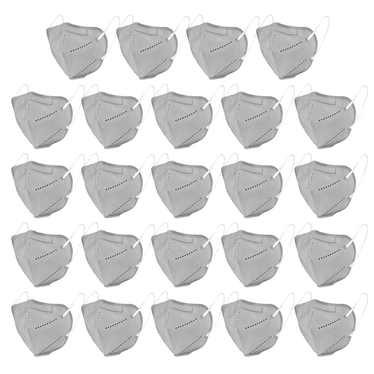 Fabula Pack Of 24 Kn95/N95 Anti-Pollution Reusable 5-Layer Mask (Grey )