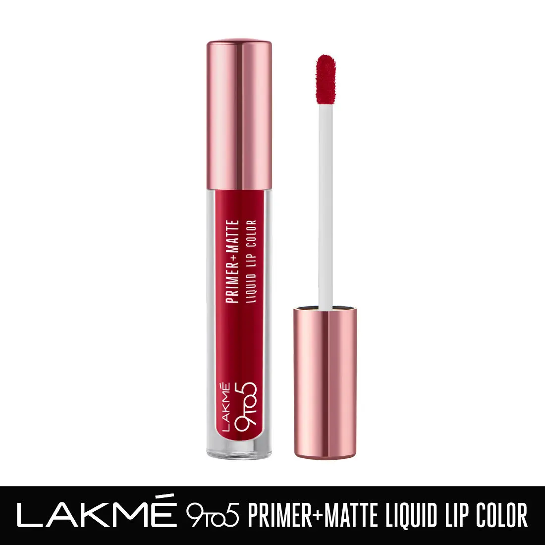 Lakme 9to5 Primer + Matte Liquid Lip Color MR3 Vivid Crimson - 4.2ml