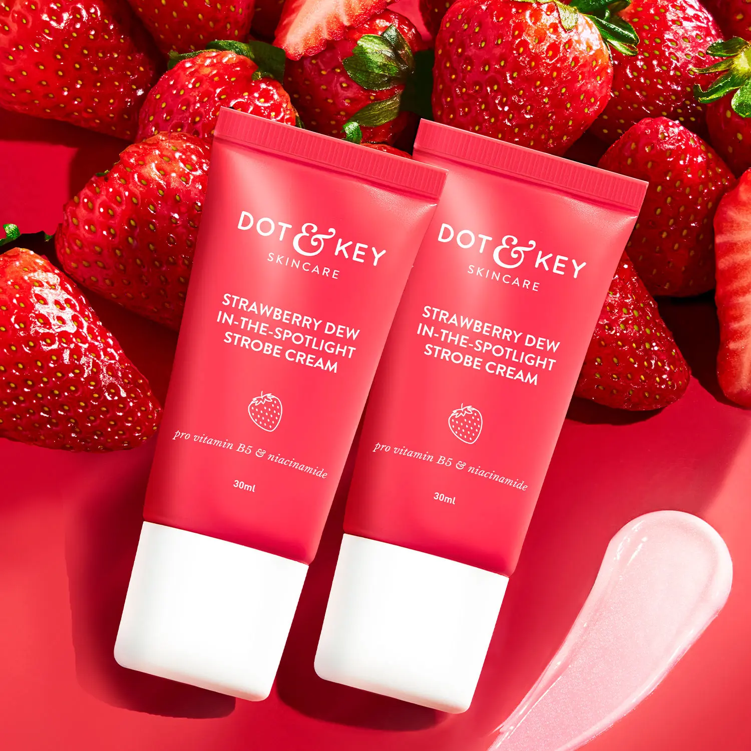 Dot & Key Strawberry Dew In-the-Spotlight Strobe Cream with Pro Vitamin B5 & Niacinamide -Pack of 2 - 60g