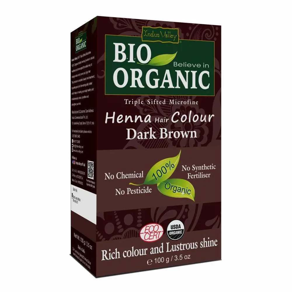 Indus Valley bio organic dark brown henna hair color- (100 g)