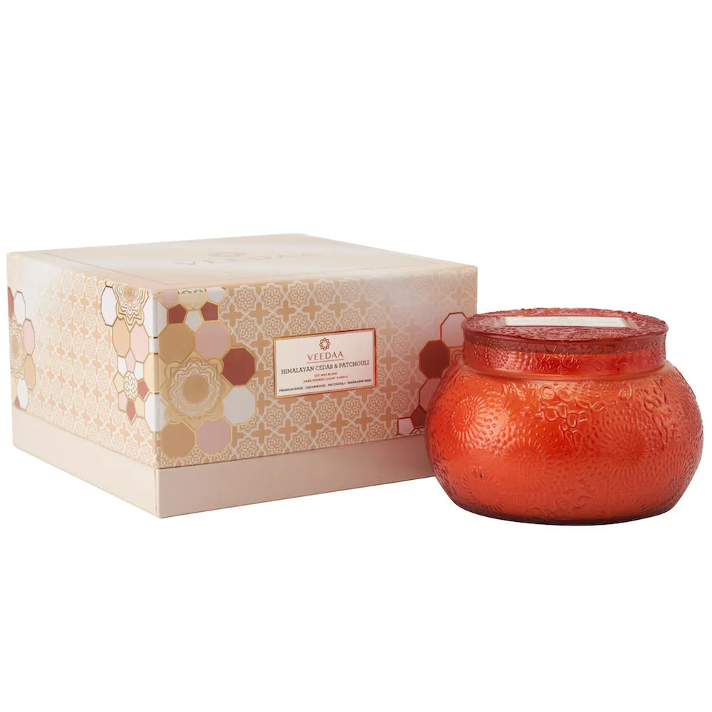 Veedaa Candles Himalayan Cedar & Patchouli Dune Glass Scented Candle