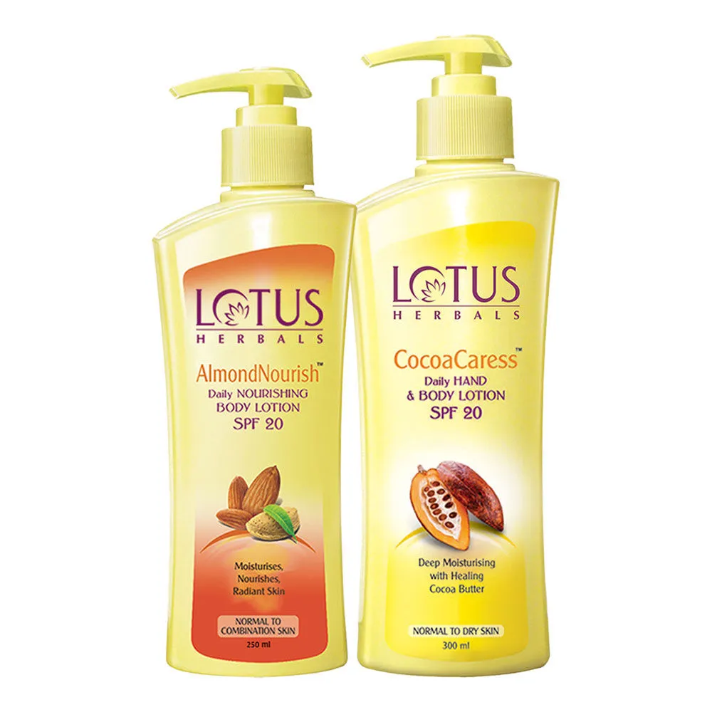 Lotus Herbals Cocoa Caress & Almond Nourish Daily Hand & Body Lotion