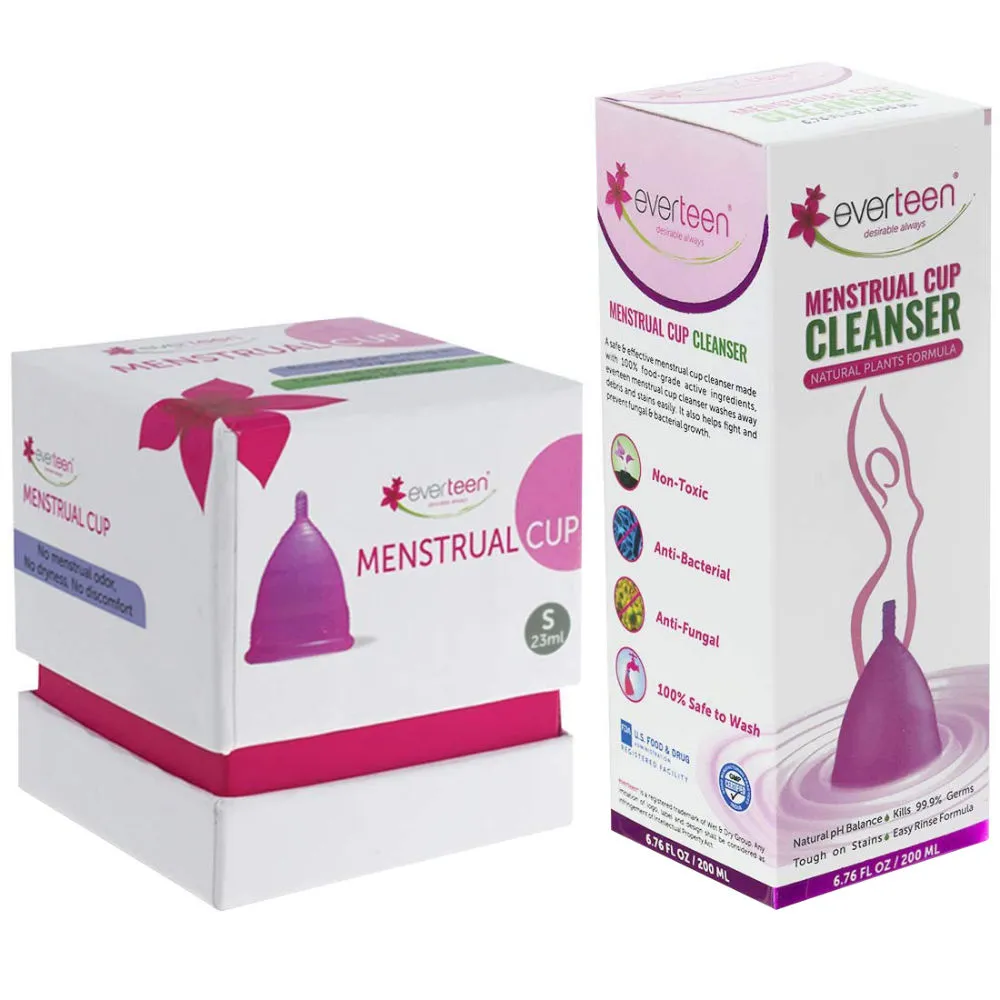 Everteen Menstrual Cup Small and Menstrual Cup Cleanser Natural Plants Formula