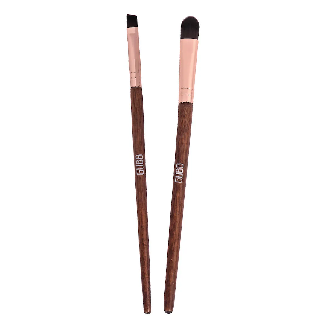 GUBB Eye Liner and Eyeshadow Brush - Brown , Pack of 2