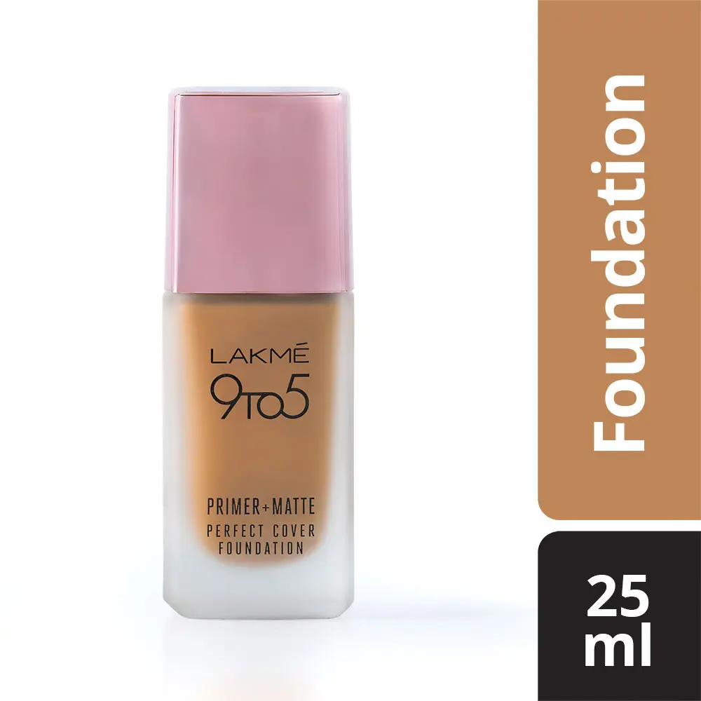 Lakme 9 To 5 Primer + Matte Perfect Cover Foundation - Neutral Chestnut N360 (25 ml)