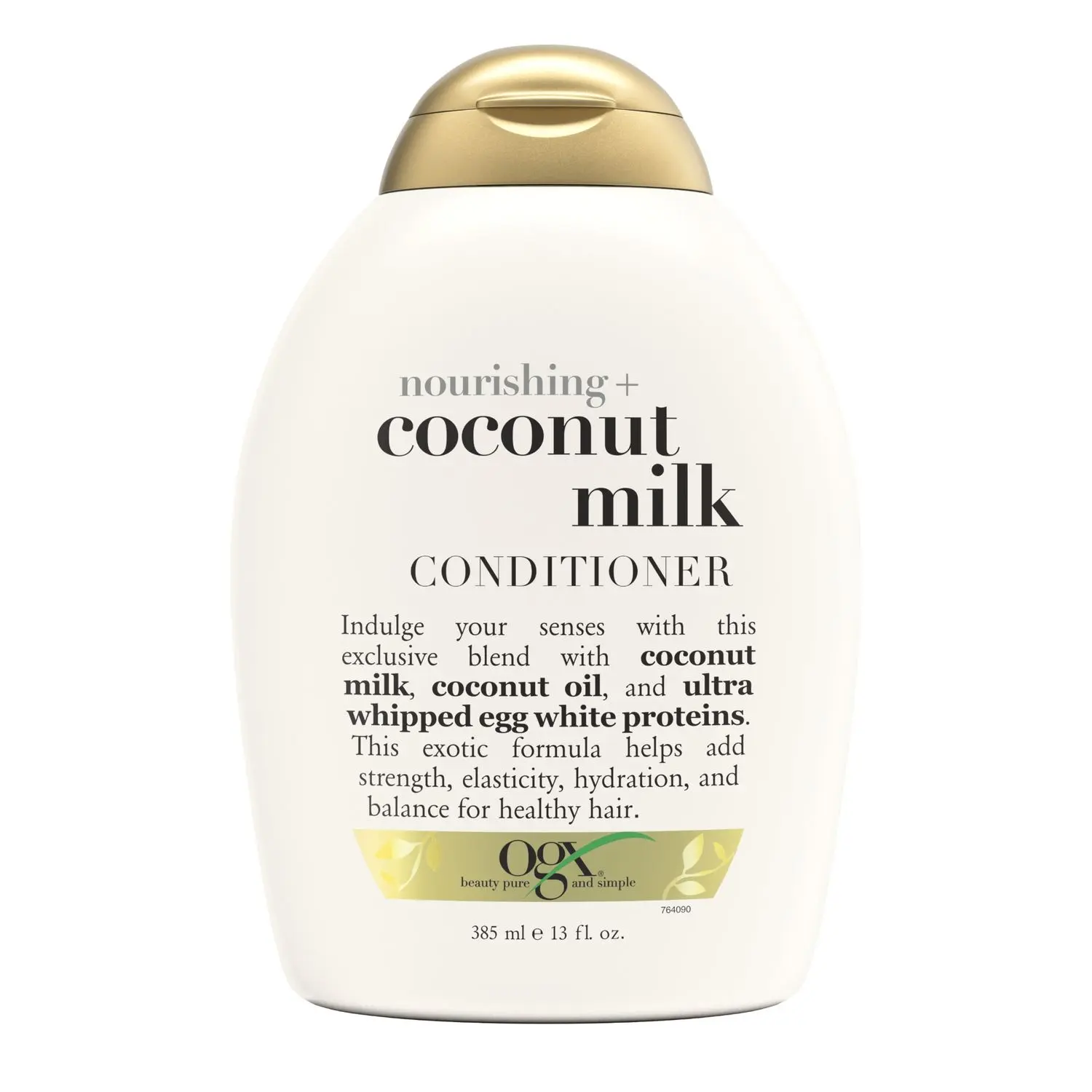 OGX Nourishing + Coconut Milk Moisturizing Conditioner for Strong & Healthy Hair, with Coconut Milk, Coconut Oil & Egg White Protein, Paraben-Free, Sulfate-Free Surfactants, 385ml