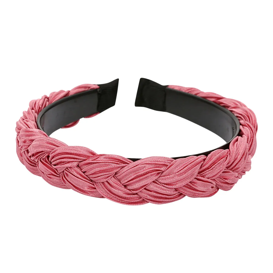 YouBella Hair Jewellery Fabric And Plastic Braid Shape Pink Head Band (YBHAIR_41343)