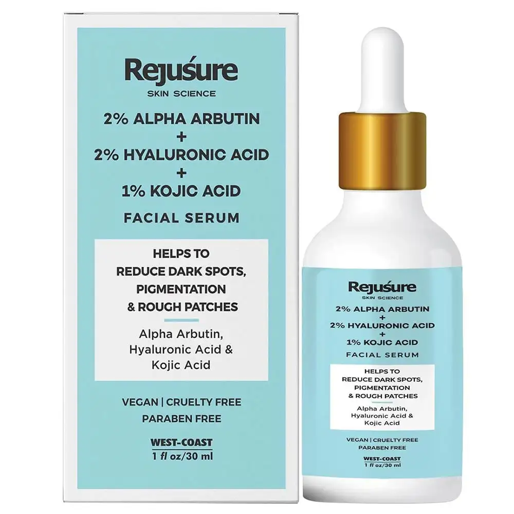 Rejusure Alpha Arbutin + Hyaluronic Acid + Kojic Acid Face Serum,  30 ml  for Dry & Sensitive Skin